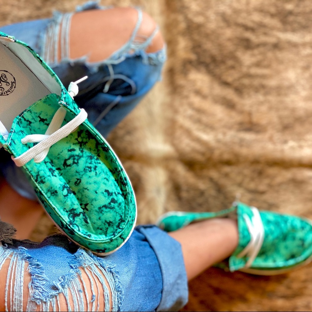 Turquoise Stone Loafers